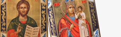 Iconos Rusos pintados sobre antiguas tablas