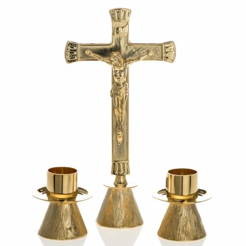 Altar Cross And Candle Holders In Brass | Online Sales On HOLYART.com