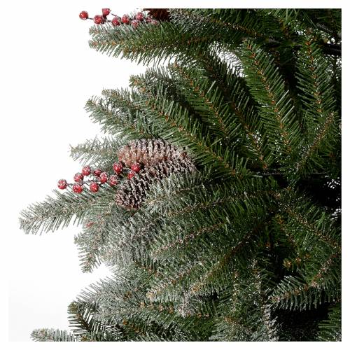 Albero Di Natale Kenya Floccato Effetto Neve 210cm – 728 Rami In PVC, Diametro 91cm, Sistema Ombrello