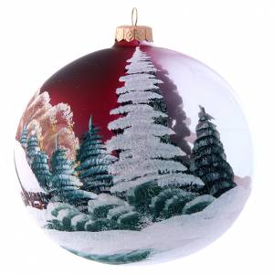 Bola De Navidad Vidrio Soplado Azul Paisaje Decoupage 150 Mm | Venta Online En HOLYART