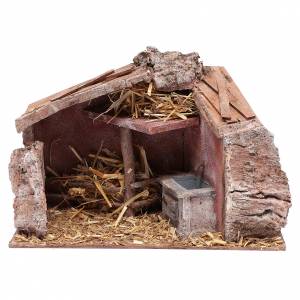 Holyart Capanna Presepe Fontanili 6.5 Cm – Artigianale, Legno E Paglia, Con Statuine