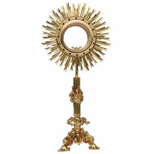 NKlaus Reliquiario Da Parete 11,5 Cm – Ostensorio In Ottone Argentato Con Pietre, Fatto A Mano Per Altare Domestico