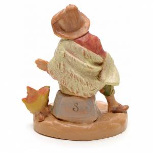 Statuina Presepe Fontanini – Pastore Con Fuoco – 12 Cm – Effetto Legno – Fatto A Mano In Italia - 3