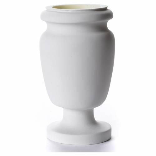 Flower vase for cemetery in reconstituted white marble online sales