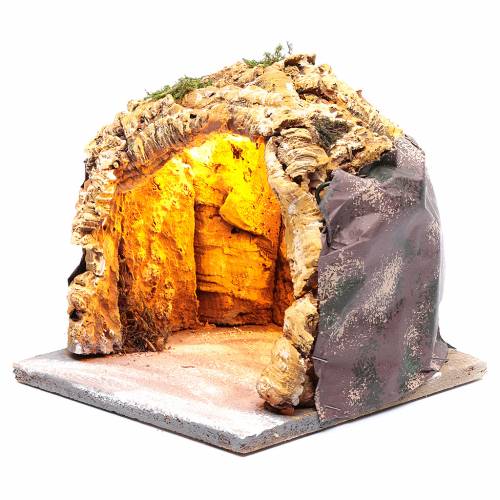 Neapolitan nativity scene cave 20x20x20 cm with lights | online sales ...
