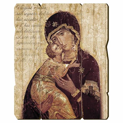 Quadro legno sagomato gancio retro Madonna di Guadalupe | vendita